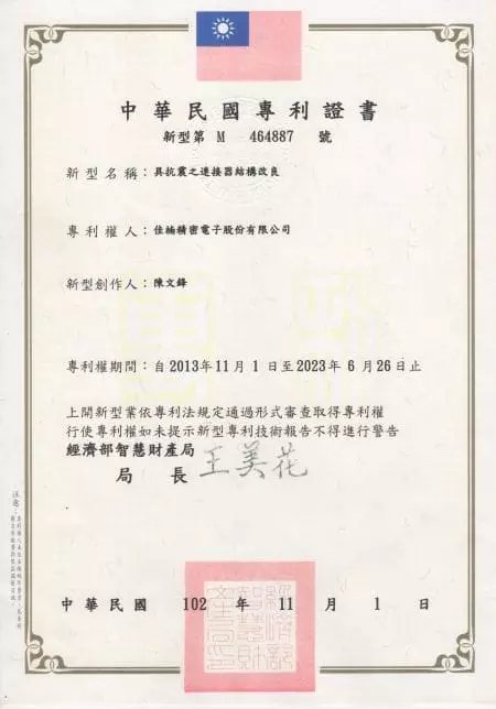 http://chinnan.com.tw/Patent certificate-4