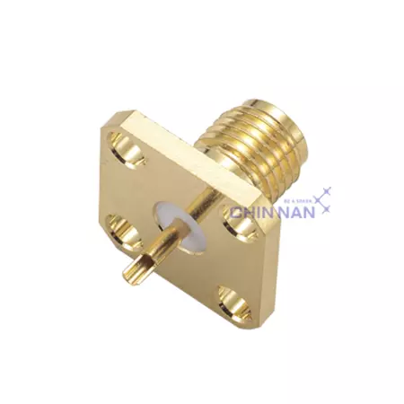 SMA Straight Square Flange Jack Receptacle(Solder Pot Contact)