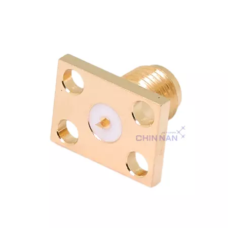 SMA 27G Square Flange Mount Jack Receptacle(Tab Contact .005"*.035")